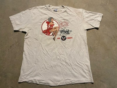 Vintage 80s Pinup Girl B-24 Bomber WWII Lucky Strike Air Corps