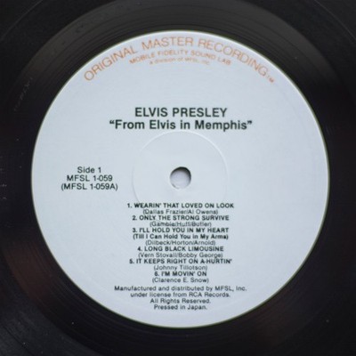 rare LP Elvis Presley USA/Japan From Elvis In Memphis MFSL mobile fidelity sound