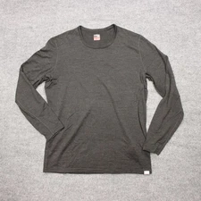 Naturwool Merino Shirt Mens Large Gray Long Sleeve Base Layer Thermal Crewneck