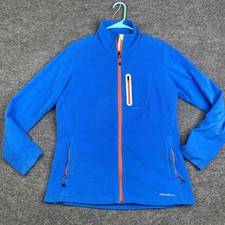 Eddie Bauer First Ascent Womens Large Blue Fleece Full Zip Outdoor Hiking Warm