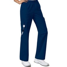NEW WITH TAG-Scrubs Cherokee Workwear Mid Rise Pull On Cargo Pant 4005 Navy XS