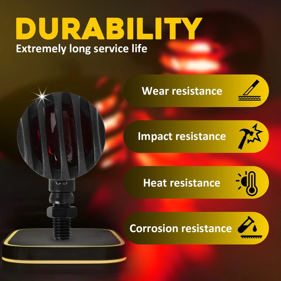 2 luces intermitentes universales para moto 12V luz trasera delantera lámpara roja J Foto 3 de 4