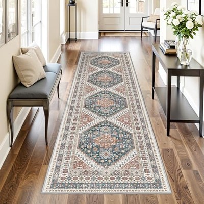 Runner Rug 2x8 Runners for Hallways Non Slip Washable, Vintage Hallway Runner 