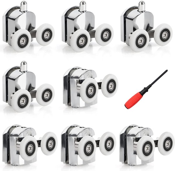 DuschtüRrollen 25 Mm Set, Oben Und Unten, Ersatzrollen, Kunststoff, Badezimmer,-image