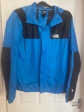 Men's Blue/Black North Face Hooded Shower/Rain Jacket Size L Large