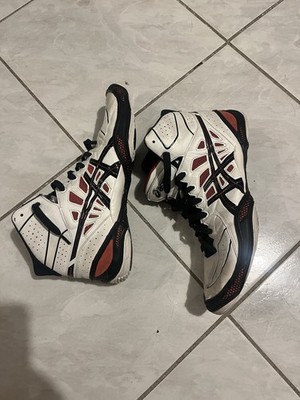 ASICS Dan Gable Ultimate 3 Mens 10 White Black Red Wrestling Shoes