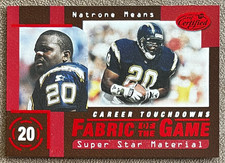 1999 Leaf Certified Natrone Means /500 Fabric of the Game #FG34 Super Star TD