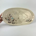 Vtg Red Wing Bob White Quail Pottery Meat Serving Platter Large 20" Oval MCM