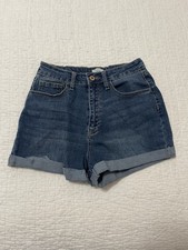 Forever 21 Shorts Women Small Blue Denim Jeans Size 28 Small Stretch Cuffed