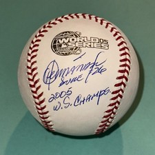 ORLANDO HERNANDEZ (Sox) Signed Official 2005 WORLD SERIES Baseball Beckett w INS