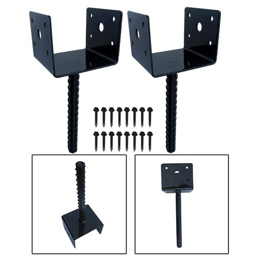 Comodo supporto per pali da recinzione a forma di U per pali quadrati 4x4 pollic - Picture 3 of 12