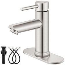 Bathroom Faucet Single Hole,Single Handle Bathroom Sink Faucet with Supply Li...