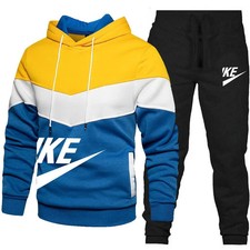 Casual Autumn Winter Men's Sets Zipper Hoodie Pants Pieces Tracksuit Sweat Set