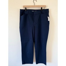 Old Navy Pixie High Rise Straight Leg Navy Blue Pants Women's Sz 16 New NWT