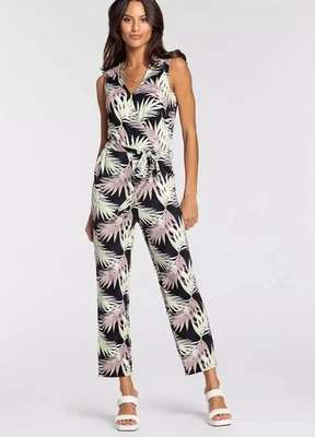 Laura Scott Damen V-Neck Jumpsuit V-Ausschnitt Ärmellos Viskose Schwarz Gr. 38 - Bild 1 von 4
