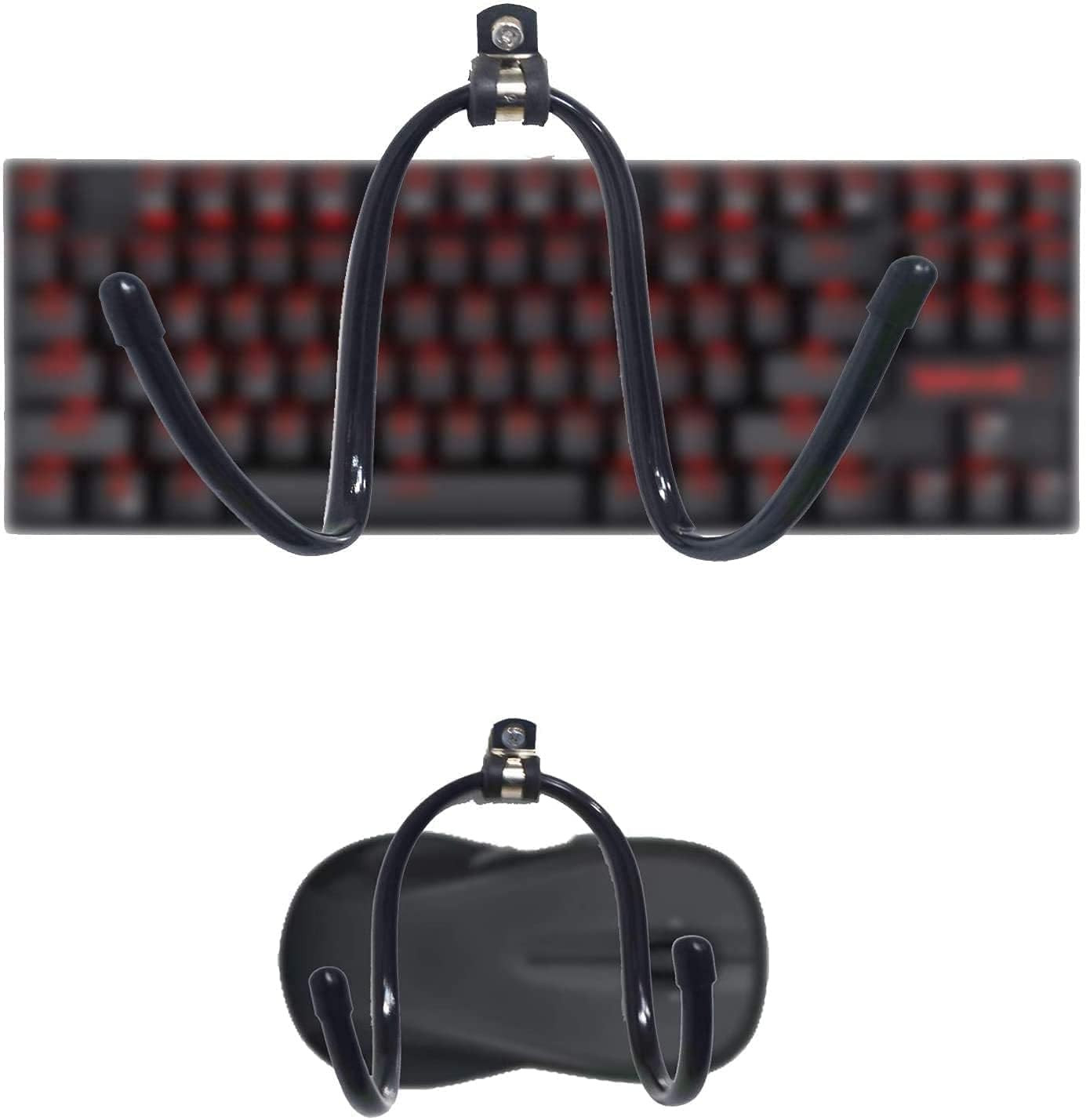 2-Pack Universal Wall Mount Keyboard & Mouse Holder Stand Or