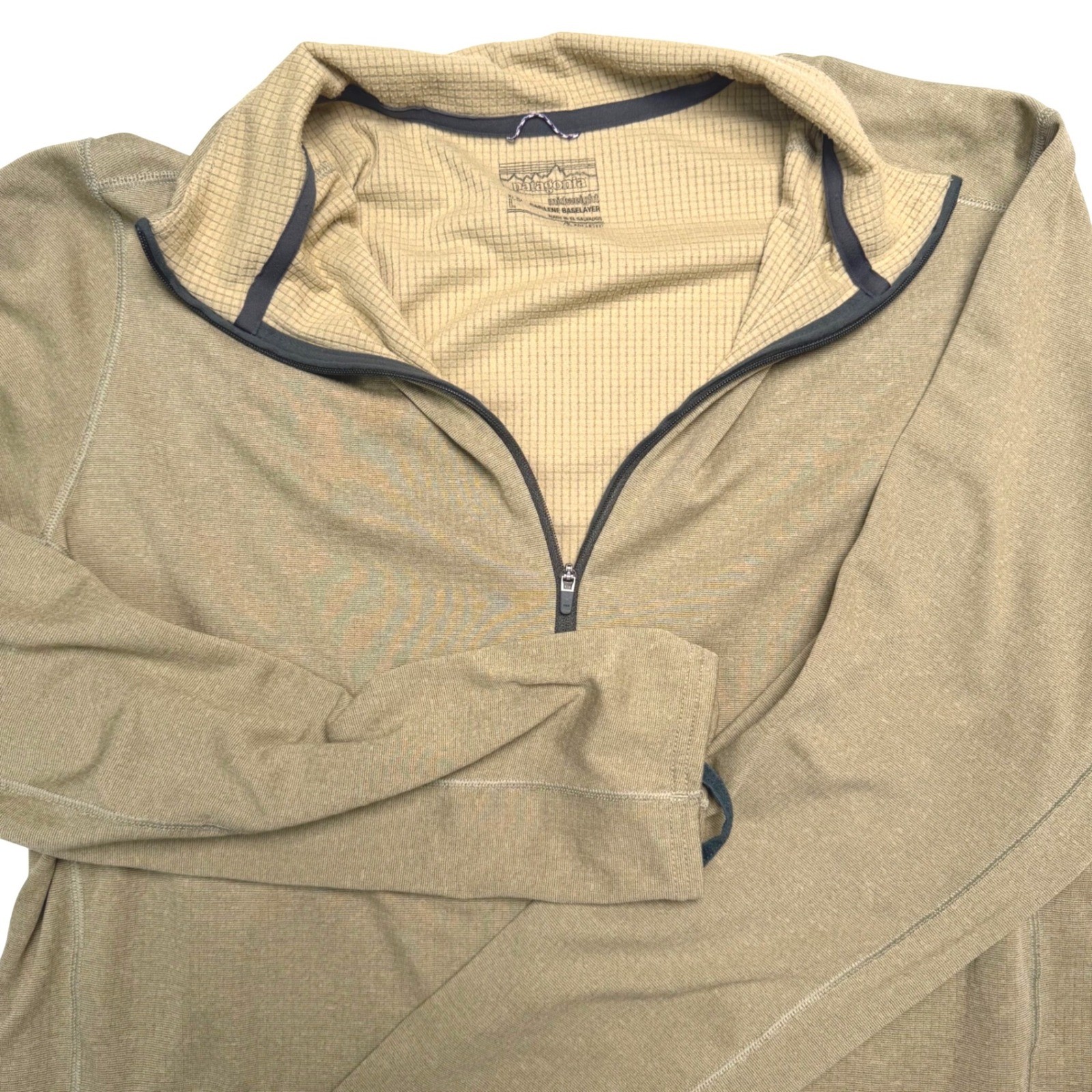 Patagonia Capilene Large Tan Midweight Zipper Fleece Base Layer Outdoor Tech thumbnail 2