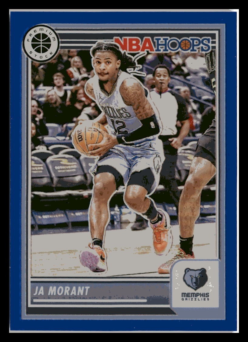 2023-24 Hoops Premium Stock #102 Ja Morant Blue Prizm #/120
