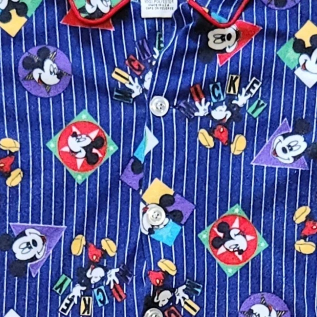 Pijama de Franela Disney De Colección Azul Juvenil Niño Talla 5 Años 90 Mickey Mouse Manga Larga Foto 3 de 4