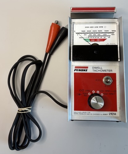 Vintage Sears Penske Dwell Tachometer Tool Model 244 21014 Automotive Untested