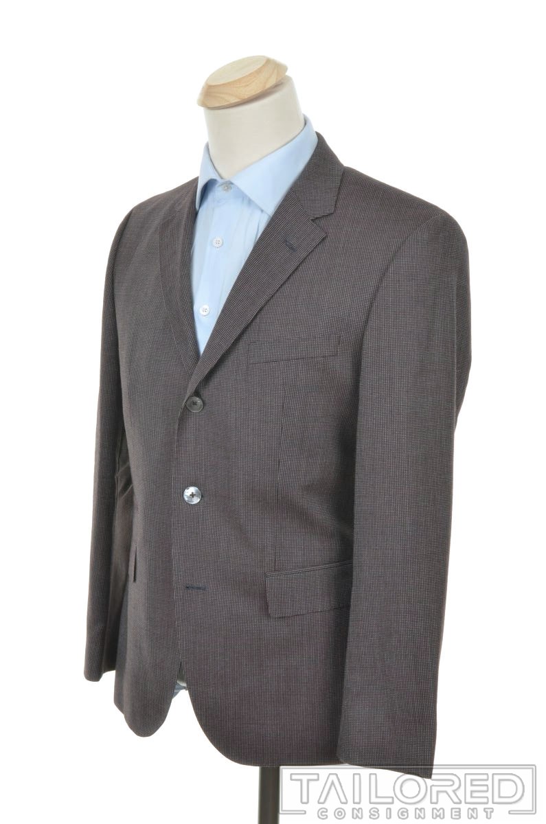 HUGO BOSS Woven Blue Red 100% Wool Mens Blazer Sport Coat Jacket - 38 S