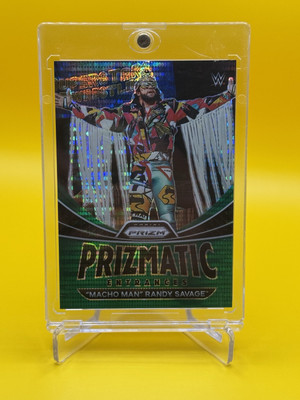 Panini Prizm WWE RANDY SAVAGE Prizmatic Entrances Green Pulsar # d /25, EBAY 1/1