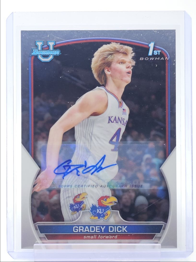GRADEY DICK 2022-23 BOWMAN UNIVERSITY CHROME 1ST AUTOGRAPH AUTO Q5646