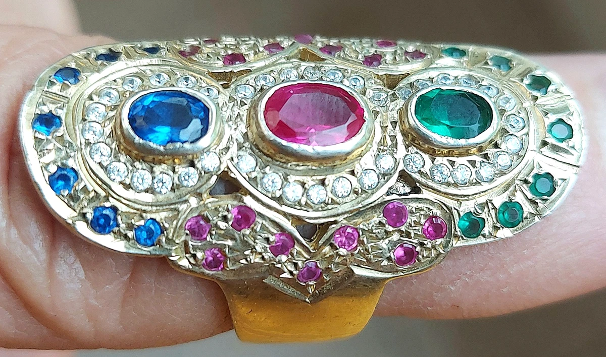 Jolie Bague Ancienne En Argent Massif – Époque Vintage, Authentique