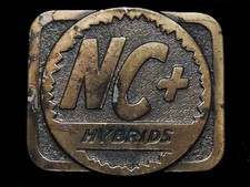 NE05149 VINTAGE 1970s NC HYBRIDS SEED FARMING RELATED BELT BUCKLE