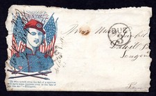 US 1862 CIVIL WAR PATRIOTIC COVER WITH LETTER DESCRIBING DETAILS OF BATTLE