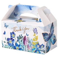 Giiffu Scatole Regalo con Farfalle Blu e Fiori 16x9x9 cm 12 Pezzi