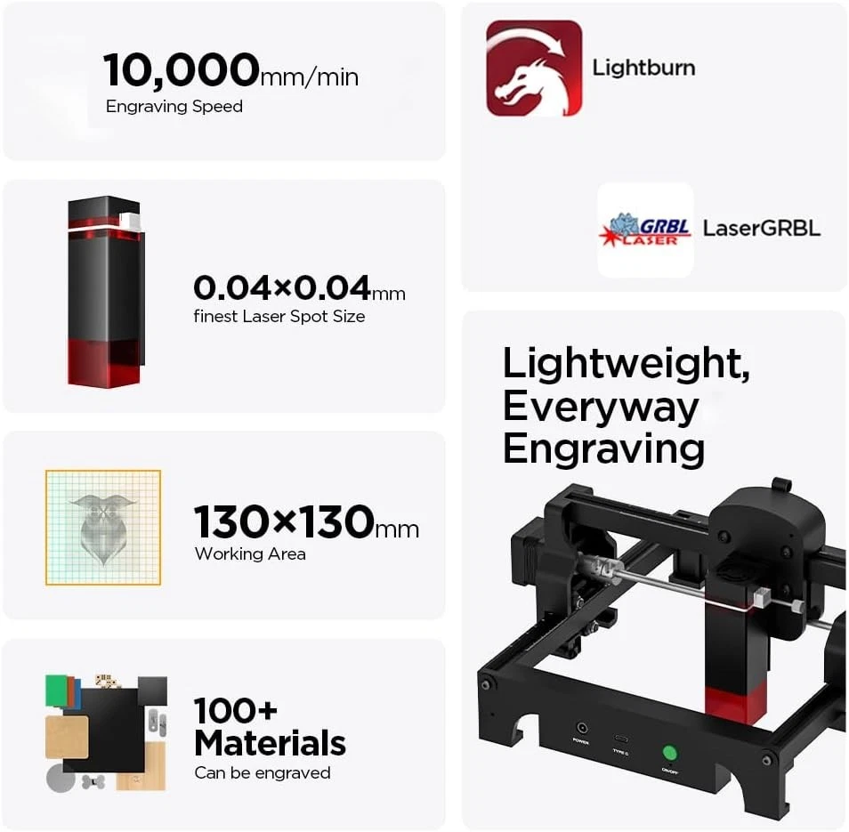 Máquina Grabadora Láser 3500mW Alta Precisión CNC Grabado Cortador Láser Herramienta Hágalo Usted Mismo Foto 2 de 4