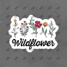 Beautiful Wildflower Vinyl Sticker Floral Decal for Laptop, Water 943733