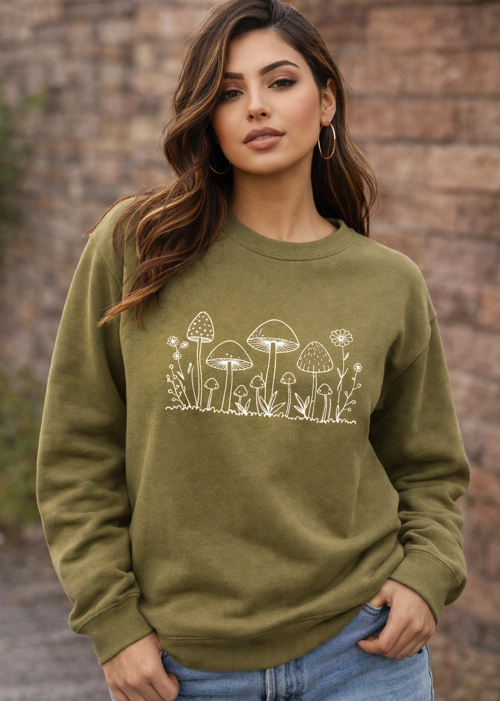 Mushroom Wildflower Sweatshirt Unisex Graphic Crewneck Jumper Women’s Clothing
Opens in a new window