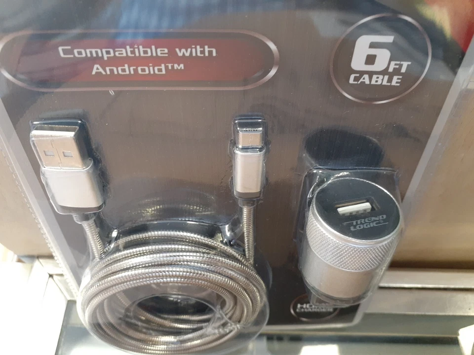 TREND LOGIC MICRO USB HOME CHARGER KIT 6FT METAL CABLE silver  - Image 4 of 4