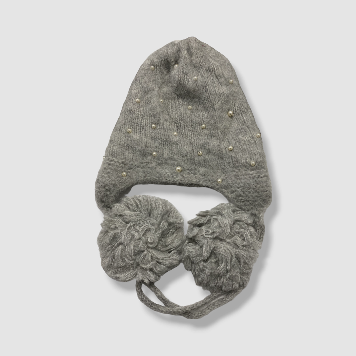 $222 Jennifer Behr Women's Gray Alpaca Faux Pearl Muffy Trapper