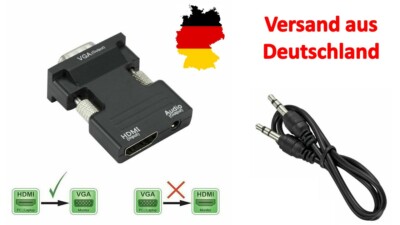 HDMI  zu auf VGA mit Audio Output Cable Converter Adapter 1080P 