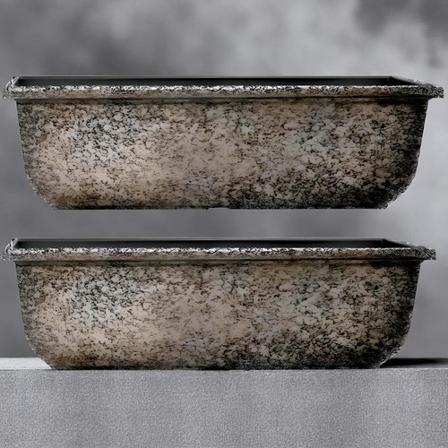 Sadie 24" Grey Clay Window Box Planter Lightweight Garden Flower Trough 13.6L - Picture 15 of 15
