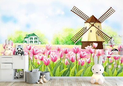 3D Flower Windmill 3031 Wallpaper Mural Paper Wall Print Indoor Murals CA Sinsin