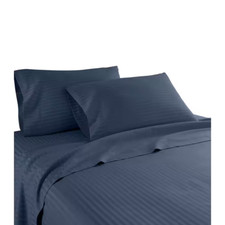 Hotel London 600 Thread Count 100 Cotton Deep Pocket Striped Sheet Set Queen,