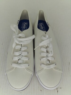 Keds Women's Kickstart Canvas Sneaker, White, 8 M US, WF54682