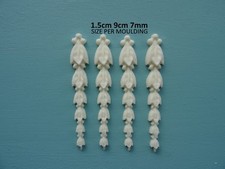 Decorative tudor drops x 4 applique onlay resin furniture moulding TDS1