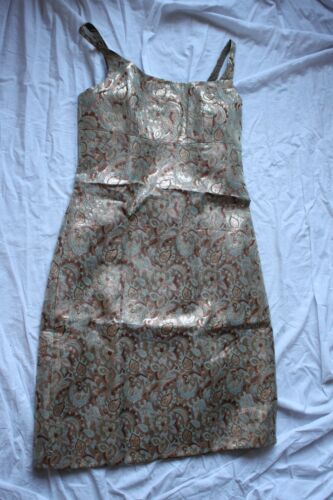 JCREW Edie Metallic Brocade Dress 67% Silk 24% Lurex US 4 FR 36 Robe Damas Soie - Photo 1/7