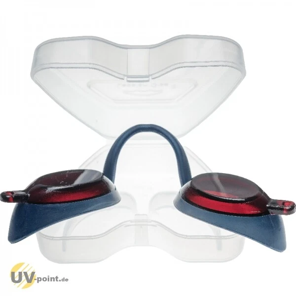 Flexi Solarium Gafas de Protección Ocular Gafas UV para Banco de Sol en Estuche (Azul)