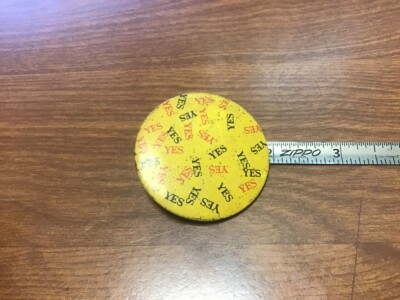 ORIGINAL button pin-back: made in Japan pin back -- YES YES YES YES YES YES YES 