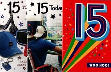 15th Birthday Card Choice For Boys Lovely Verses  7"x5"