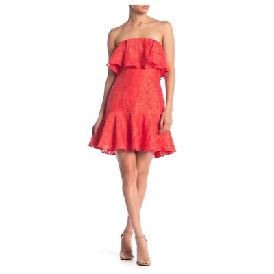 keepsake radar mini dress Keepsake the Label Radar Ruffle A-Line Mini Strapless Dress in Pop Red SZ S  NEW