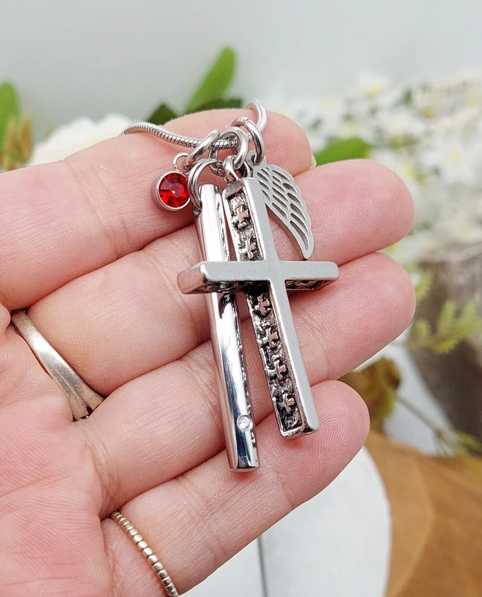 Mens cross hotsell urn necklace