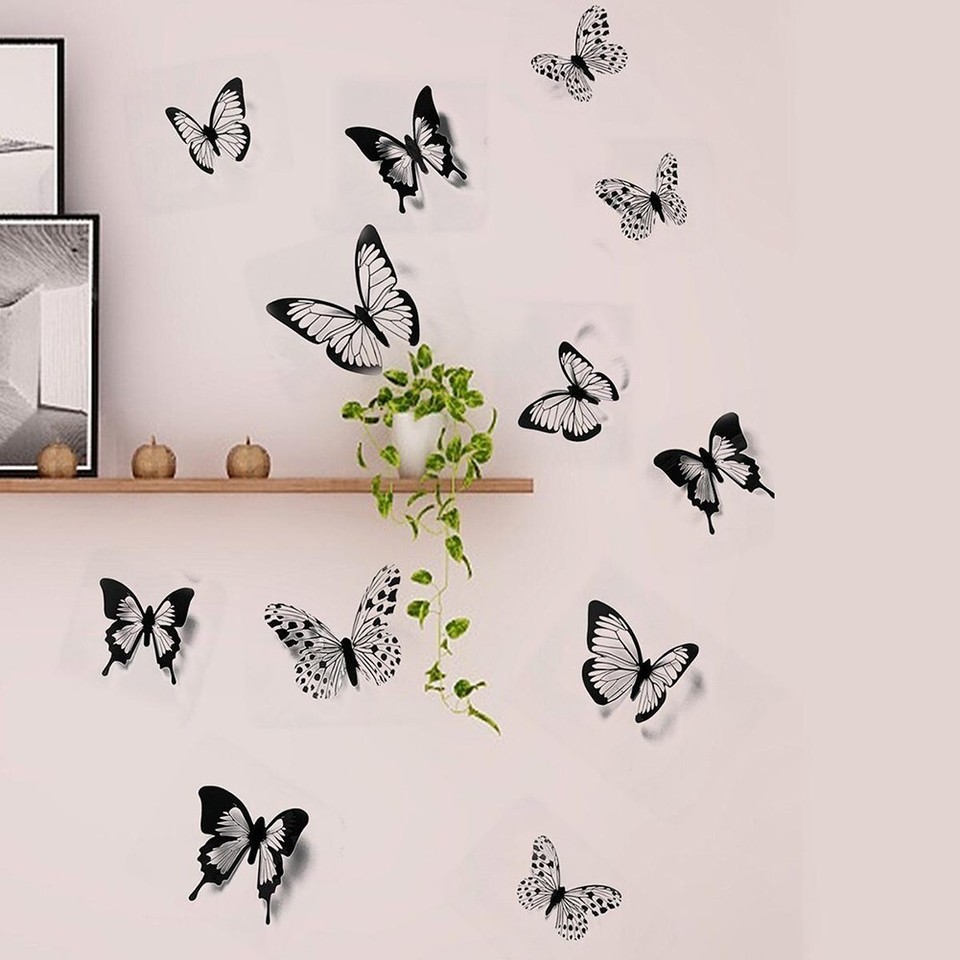 Achieve a Stunning Look with 1224PCS Black Butterfly Wall Stickers for