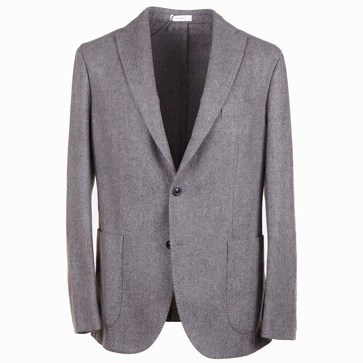 Boglioli Gray-Brown Herringbone Soft Plush Wool 'K Jacket' Suit